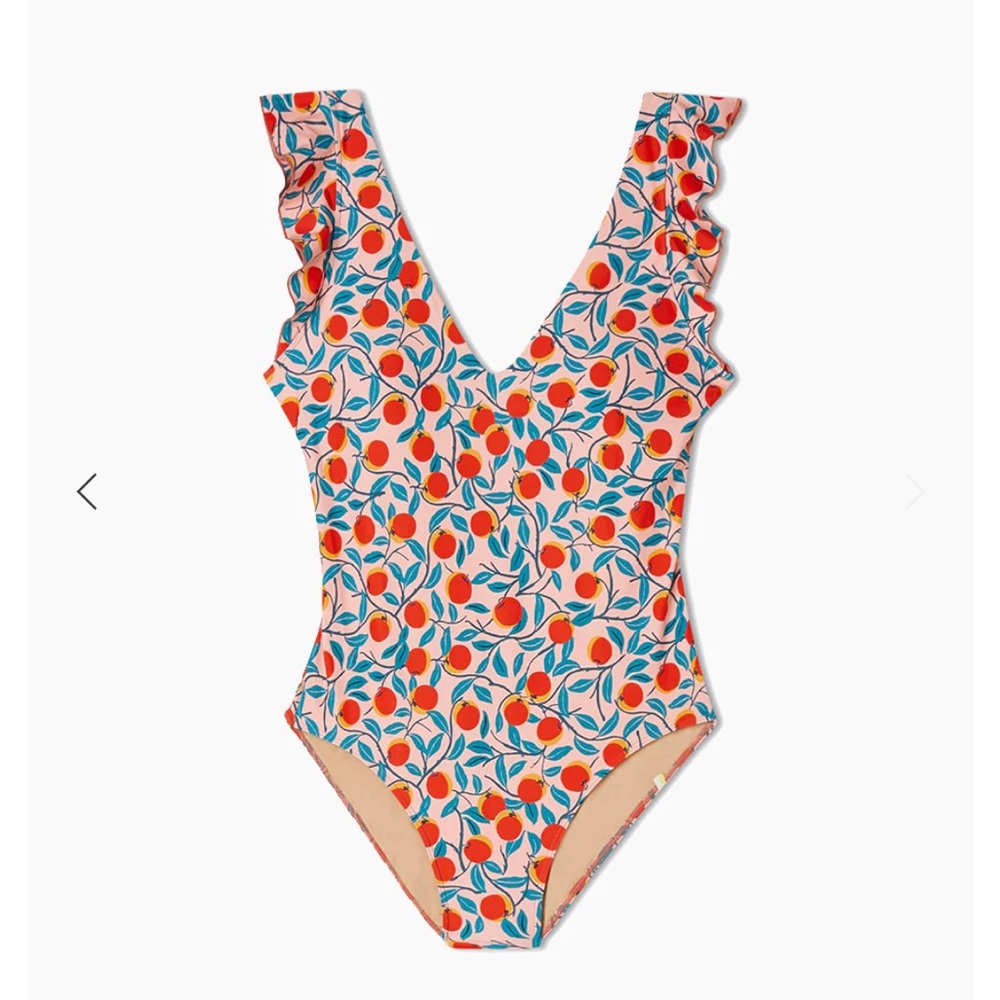 NWT Summersalt The Ruffle Backflip One Piece Swimsuit in Pink Nectarine